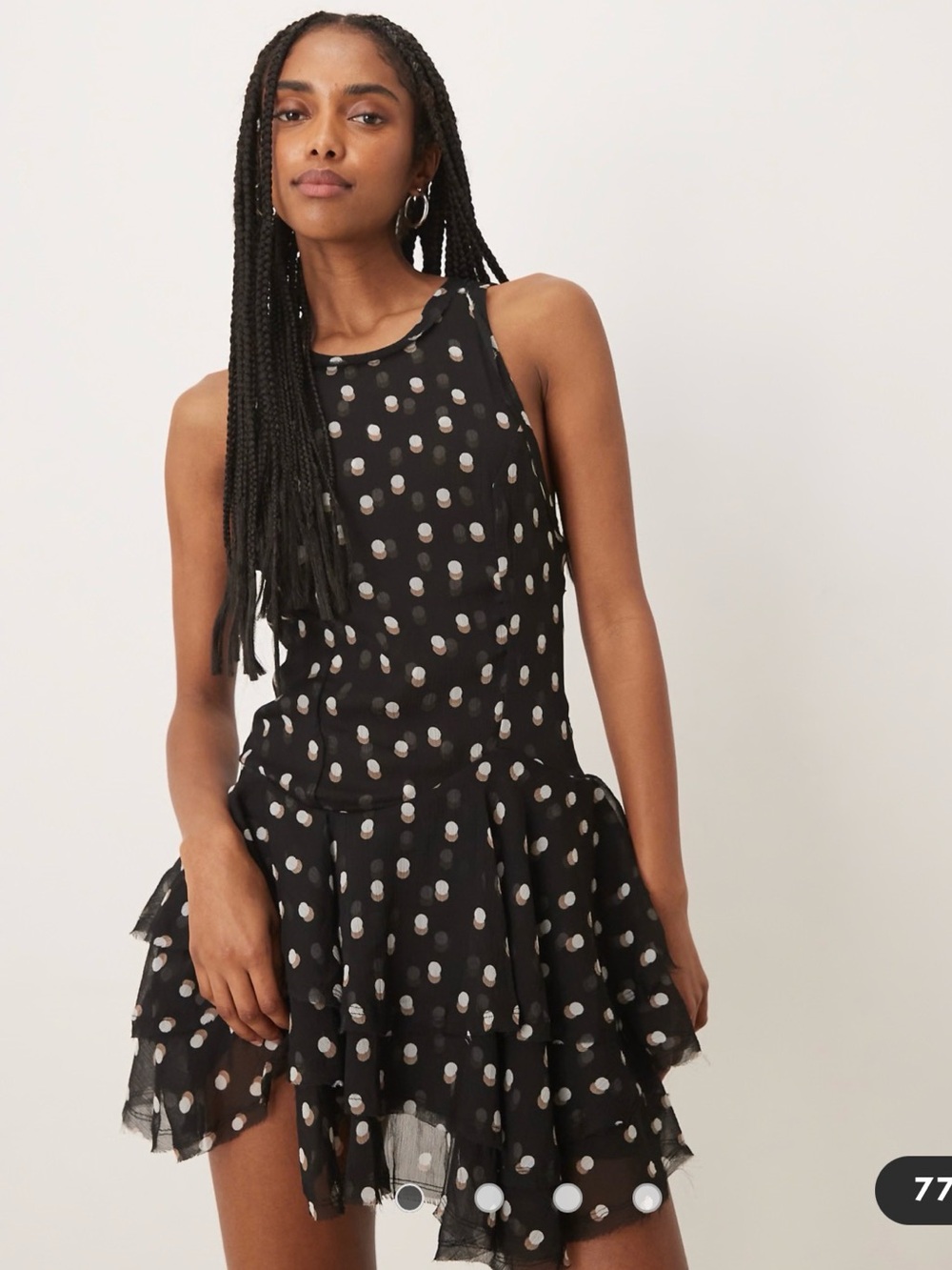 NWT Free People raven printed mini dress in night combo sz S